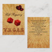 赤いサイコロヴィンテージVegas Giftレジストリ エンクロージャーカード (正面/裏面)