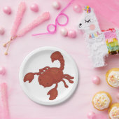 赤いサソリのイラスト ペーパープレート (パーティー)