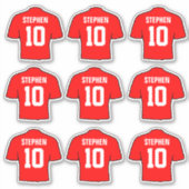 赤いサッカーシャツ シール (正面)