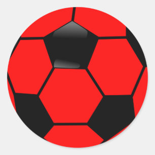 赤いサッカーボール ラウンドシール