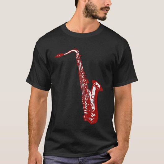 赤いサックス Tシャツ (正面)