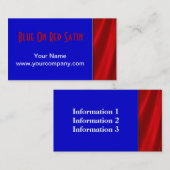 赤いサテンの名刺の青 名刺 (正面/裏面)