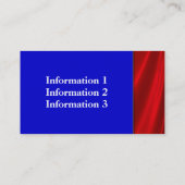 赤いサテンの名刺の青 名刺 (裏面)