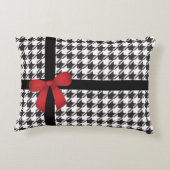 赤いサテンの弓パタ千鳥格子のーン アクセントクッション (裏面)