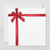 赤いサテンリボンのクリスマスボー 招待状 (裏面)