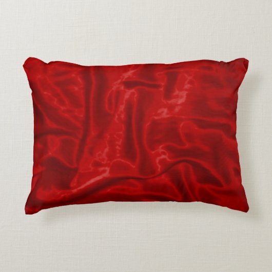 赤いサテン長方形アクセント枕 アクセントクッション (正面)