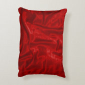 赤いサテン長方形アクセント枕 アクセントクッション (裏面(縦))