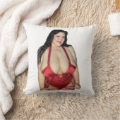 赤いサテン（両面） クッション (ブランケット)