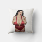 赤いサテン（両面） クッション (裏面)