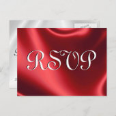 赤いサテンRSVPポストカード インビテーションポストカード (正面/裏面)