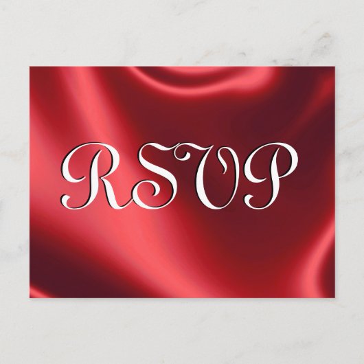 赤いサテンRSVPポストカード インビテーションポストカード (正面)