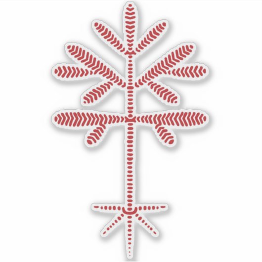 赤いサプリング付きビニールデカール シール (正面)