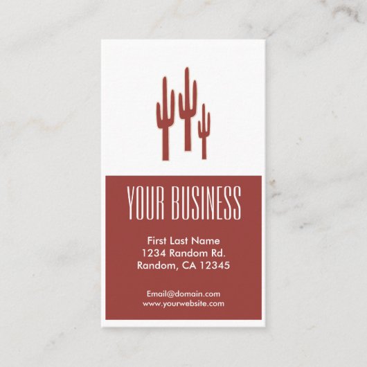 赤いサボテンのカスタマイズ可能な名刺 名刺 (正面)