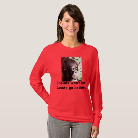 赤いサルのための赤いワイシャツ Tシャツ (正面フル)