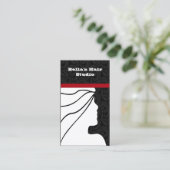 赤いサロンの名刺(背面にアポイントメント) 予約カード (スタンド正面)