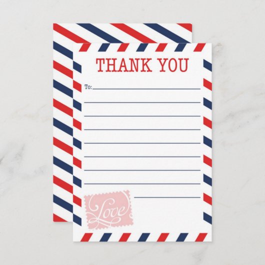 赤いサンキューカードの郵便業務のコレクション サンキューカード (正面/裏面)