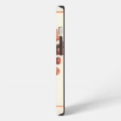 赤いサンゴの貝殻フレームデザイン iPhoneケース (左側面)