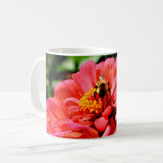 赤いサンゴエレガントフローラかわいいのまわりに コーヒーマグカップ (正面左)