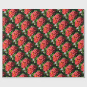 赤いサンゴエレガントフローラかわいいのまわりに ラッピングペーパー (フラット)
