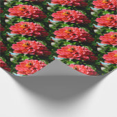 赤いサンゴエレガントフローラかわいいのまわりに ラッピングペーパー (角)