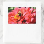 赤いサンゴエレガントフローラかわいいのまわりに 長方形シール (バッグ)