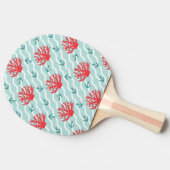 赤いサンゴ模様1 卓球ラケット (横)
