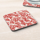 赤いサンゴ模様2 コースター (左側)