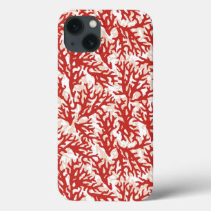 赤いサンゴ模様2 iPhone 13ケース