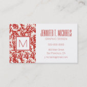 赤いサンゴ模様 名刺 (正面)