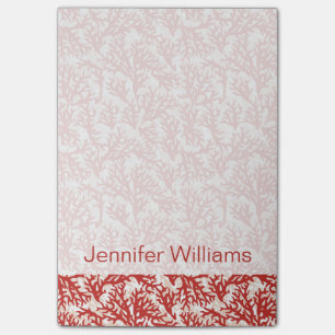 赤いサンゴ模様 名前の追加 ポストイット
