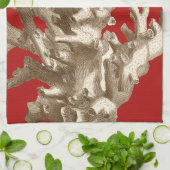 赤いサンゴ キッチンタオル (折り畳み)