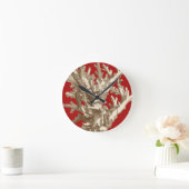 赤いサンゴ ラウンド壁時計 (ホーム)
