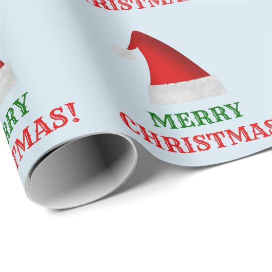 赤いサンタのクリスマスの帽子 + "メリークリスマス! " ラッピングペーパー (ロールコーナー)