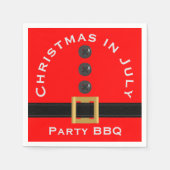 赤いサンタのクリスマス・イン・ジュライ カスタムペーパーナプキン スタンダードカクテルナプキン (正面)