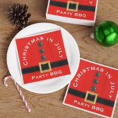 赤いサンタのクリスマス・イン・ジュライ カスタムペーパーナプキン スタンダードカクテルナプキン