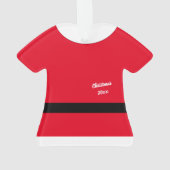 赤いサンタのスーツ(ボタン付きパーソナライズされた) オーナメント (裏面)