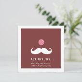 赤いサンタの口ひげクリスマスの写真フラットカード シーズンカード (スタンド正面)