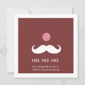 赤いサンタの口ひげクリスマスの写真フラットカード シーズンカード (正面)