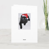 赤いサンタの帽子を被った黒猫 シーズンカード (裏面)