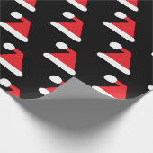 赤いサンタの帽子パターンクリスマス ラッピングペーパー (角)