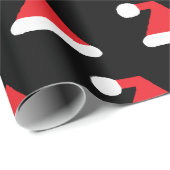 赤いサンタの帽子パターンクリスマス ラッピングペーパー (ロールコーナー)