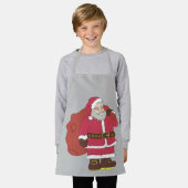 赤いサンタクロースに抱き枕とメガネ エプロン (着用した状態)