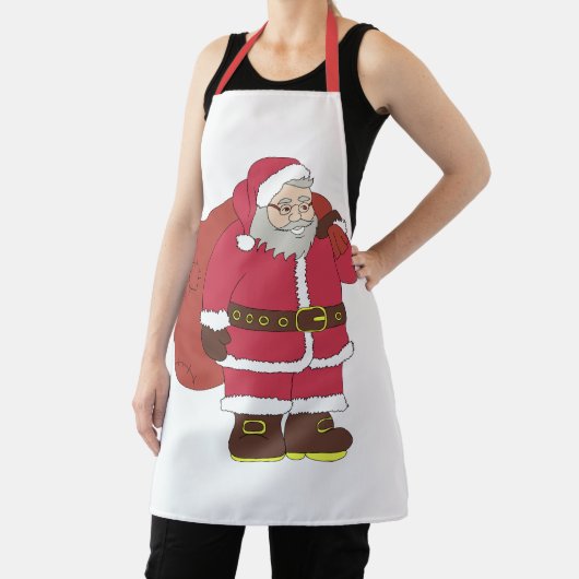 赤いサンタクロースに抱き枕とメガネ エプロン (インサイチュ)