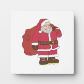 赤いサンタクロースに抱き枕とメガネ フォトプラーク (正面)