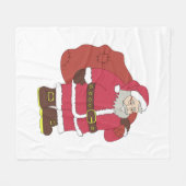 赤いサンタクロースに抱き枕とメガネ フリースブランケット (正面(横))