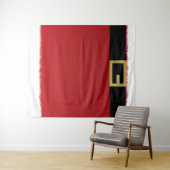 赤いサンタクロースのベルトと白い毛皮のクリスマスホリデー タペストリー (インサイチュ(横))