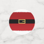 赤いサンタクロースのベルトと白い毛皮のクリスマス コンフェッティ (スモール正面)