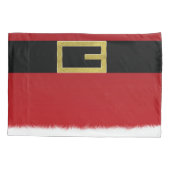 赤いサンタクロースのベルト & 白い毛皮のクリスマスホリデー 枕カバー (裏面)