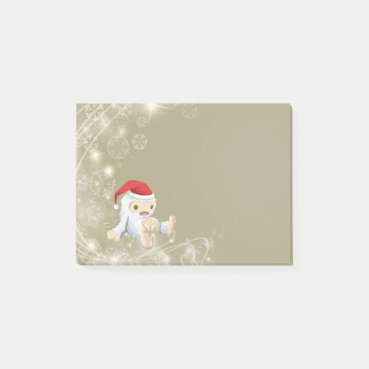 赤いサンタハットのクリスマススノーモンスタードール ポストイット (正面)