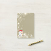 赤いサンタハットのクリスマススノーモンスタードール ポストイット (デスク上)